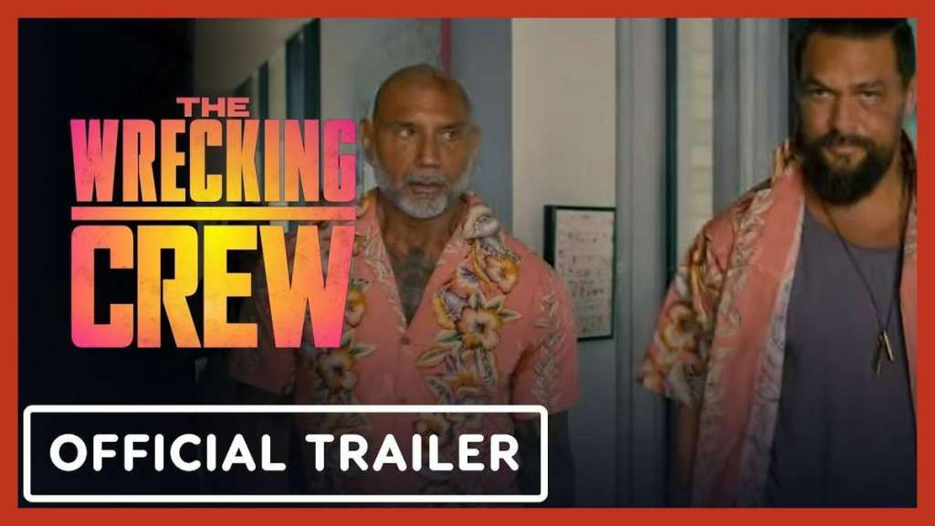 Jason Momoa en Dave Bautista zij aan zijn in The Wrecking Crew trailer Jason Momoa en Dave Bautista